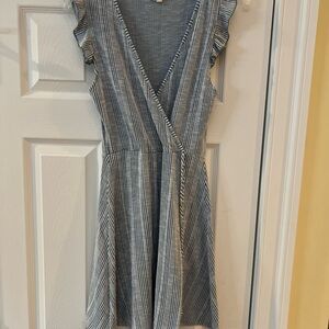 Ladies Size Small Caution To The Wind Blue Striped Mini Dress GUC